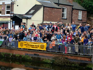 Crowds gather at the Lower Dam